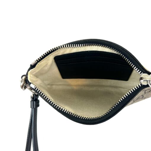 Gucci Supreme Monogram Bee Print Wrist Pouch Black - Image 5