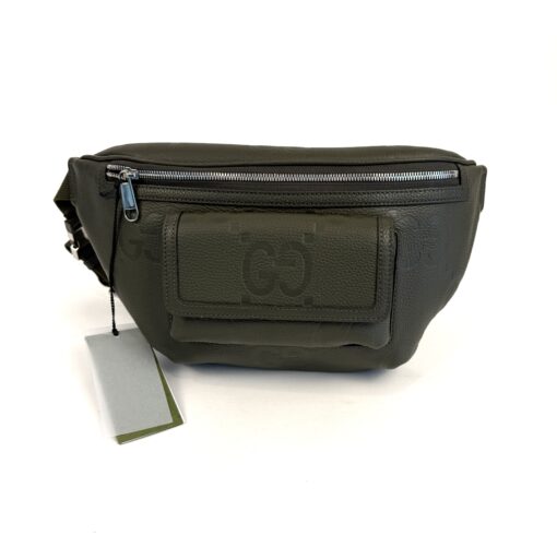 Gucci Olive Leather Giant G Large Bum Bag