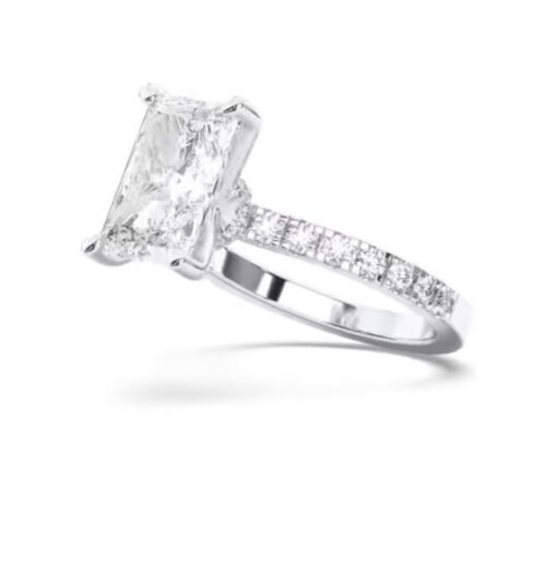 Rectangular Brilliant 2.17 Lab Diamond Ring White Gold