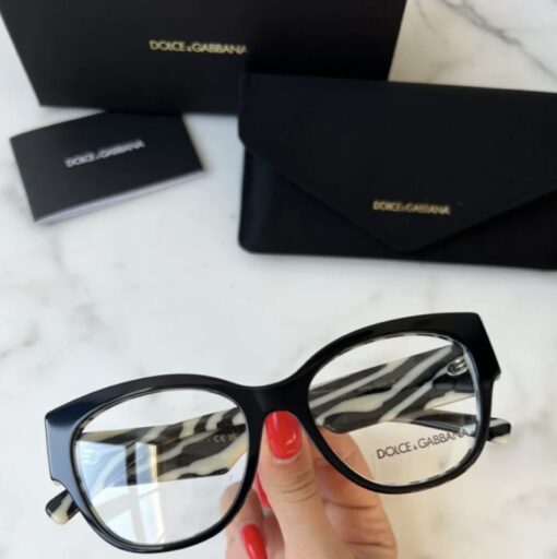 Dolce Gabbana black and Zebra Cat Eye Frames DG3377 - Image 4