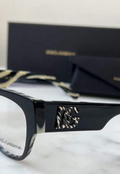Dolce Gabbana black and Zebra Cat Eye Frames DG3377 - Image 6