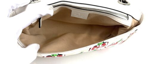 Gucci Calfskin Monogram Matelasse Diagonal GG Apple Small GG Marmont Shoulder Bag Ivory - Image 6