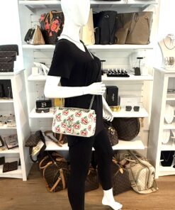 Gucci Calfskin Monogram Matelasse Diagonal GG Apple Small GG Marmont Shoulder Bag Ivory 2