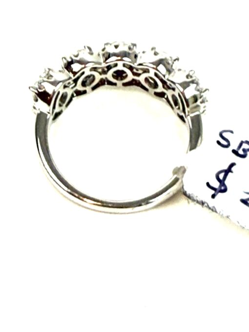 4 Carat Total Weight Lab Diamond Band Oval Stones in 14k White Gold Size 7 - Image 3