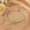 Ethiopian OpalNatural Gemstone Birthstone .925 Tennis Bracelet Adjustable