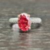 New Vivid Pink Oval Cut 4.62 Carat VS1 Lab Diamond IGI Certified 14k White Gold