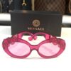 Versace VE 4426BU 536787 Fuchsia Plastic Oval Sunglasses Grey Lens