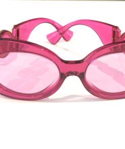 Versace VE 4426BU 536787 Fuchsia Plastic Oval Sunglasses Grey Lens 2