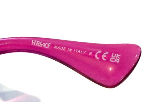 Versace VE 4426BU 536787 Fuchsia Plastic Oval Sunglasses Grey Lens - Image 11