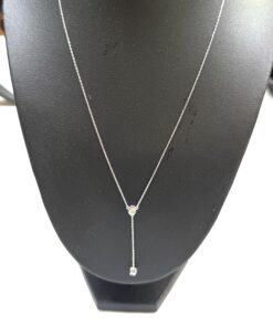 Brand New Lariat Necklace 14k White Gold .5 Carat Natural Diamonds 16"