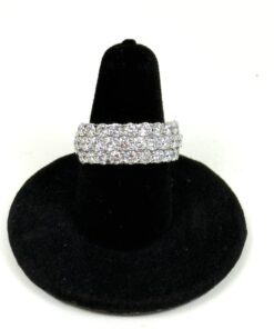 3 Row Wedding Band 3 Carat Lab Diamond in .925 Sterling Silver