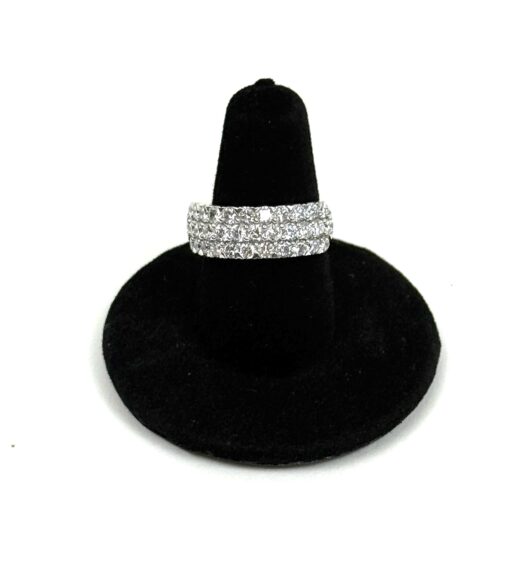 3 Row Wedding Band 2 Carat Lab Diamond in .925 Sterling Silver - Image 6