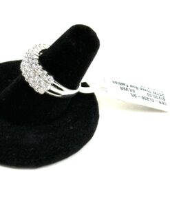 3 Row Wedding Band 2 Carat Lab Diamond in .925 Sterling Silver 2
