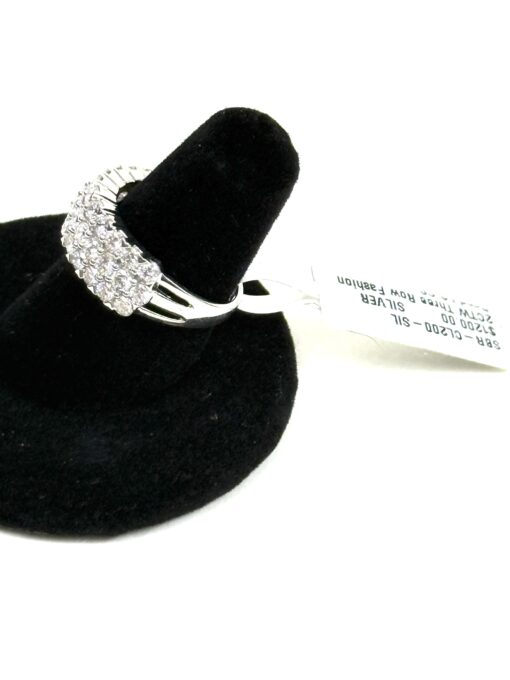 3 Row Wedding Band 2 Carat Lab Diamond in .925 Sterling Silver - Image 2