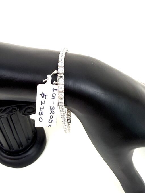 5 Carat Lab Diamond Baguette 7" Tennis Bracelet in .925 Sterling Silver - Image 3