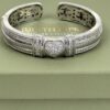 Judith Ripka Designer Heart Bangle  .925 Sterling Silver and Cubic Zirconia