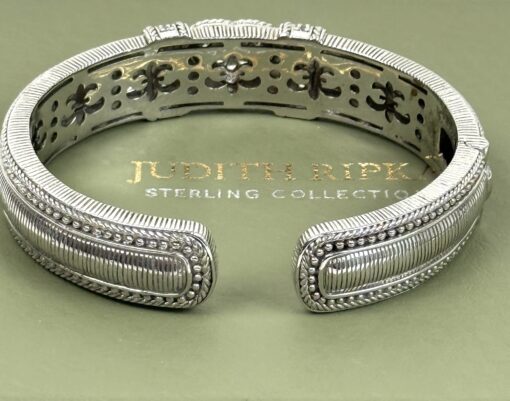 Judith Ripka Designer Heart Bangle  .925 Sterling Silver and Cubic Zirconia - Image 3