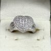 Close up of the pave heart and cable shoulders