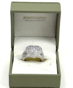 Judith Ripka Designer Heart Ring .925 Sterling Silver and Cubic Zirconia Size 7 2
