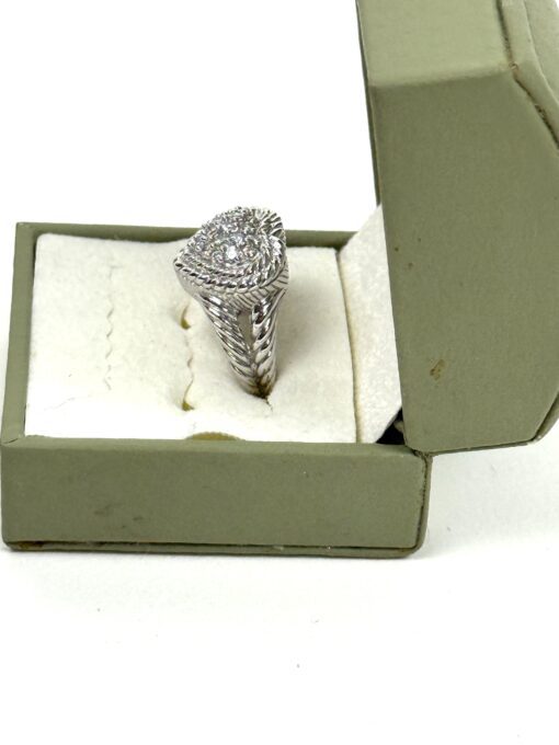 Judith Ripka Designer Heart Ring .925 Sterling Silver and Cubic Zirconia Size 7 - Image 5