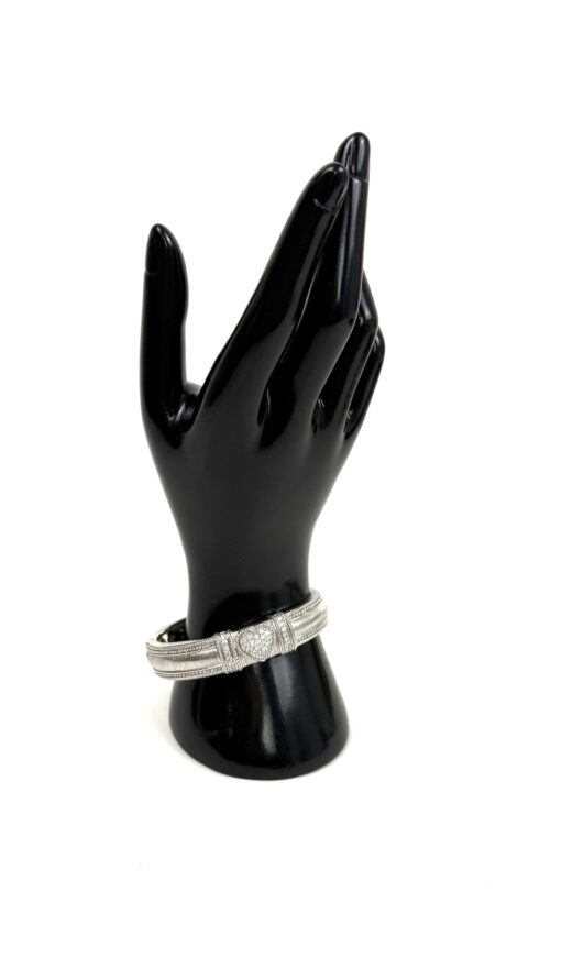 Judith Ripka Designer Heart Bangle  .925 Sterling Silver and Cubic Zirconia - Image 10