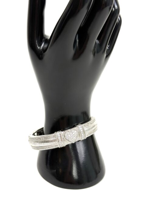 Judith Ripka Designer Heart Bangle  .925 Sterling Silver and Cubic Zirconia - Image 7