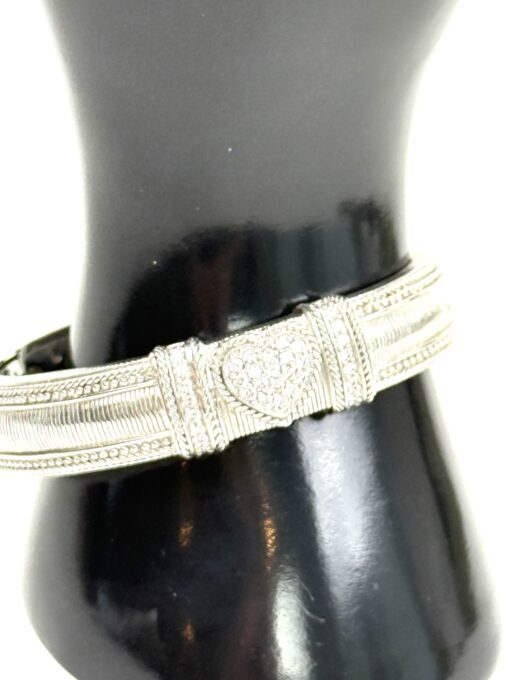 Judith Ripka Designer Heart Bangle  .925 Sterling Silver and Cubic Zirconia - Image 6