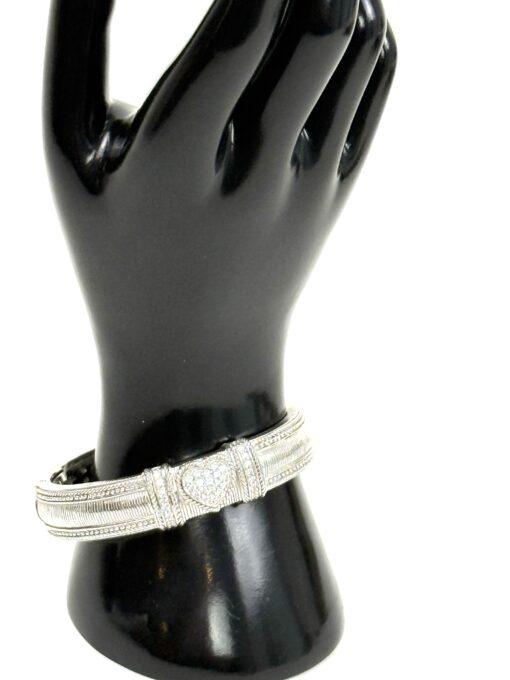 Judith Ripka Designer Heart Bangle  .925 Sterling Silver and Cubic Zirconia - Image 5