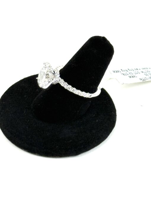 3 Carat Lab Diamond Brilliant Oval Ring 14k White Gold - Image 3