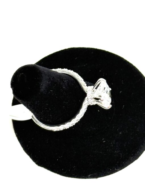 3 Carat Lab Diamond Brilliant Oval Ring 14k White Gold - Image 7