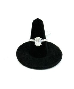 2.5 Carat Lab Diamond Brilliant Oval Ring 14k White Gold
