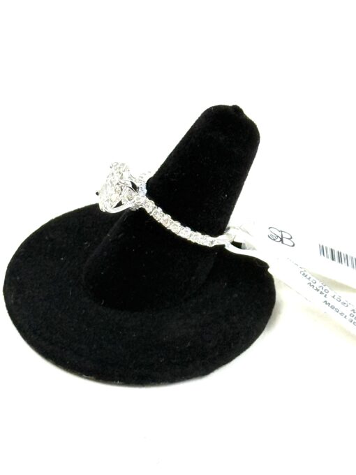 2.5 Carat Lab Diamond Brilliant Oval Ring 14k White Gold - Image 5
