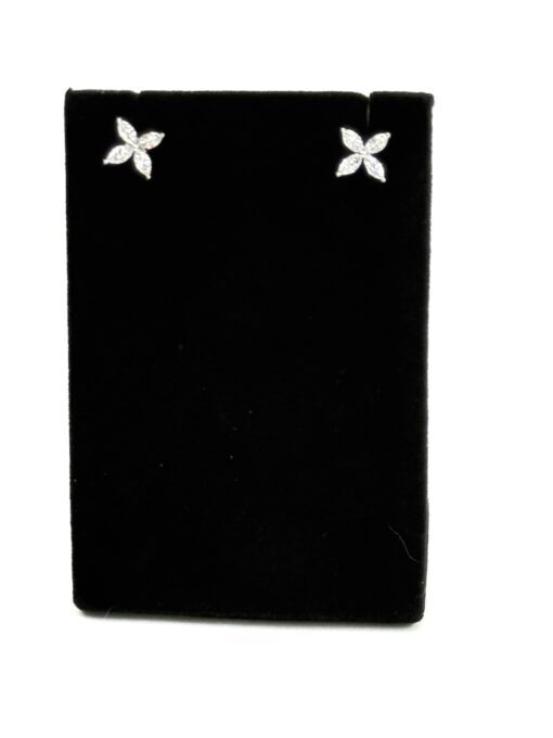 1 Carat Lab Diamond Flower Pierced Earrings 14k White Gold F VS