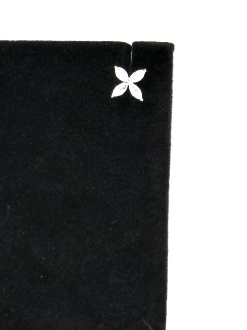 1 Carat Lab Diamond Flower Pierced Earrings 14k White Gold F VS - Image 4