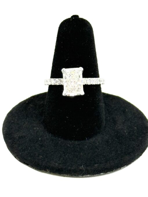2.5 Carat Lab Diamond Hidden Halo Radiant Engagement Ring 14k White E VVS2