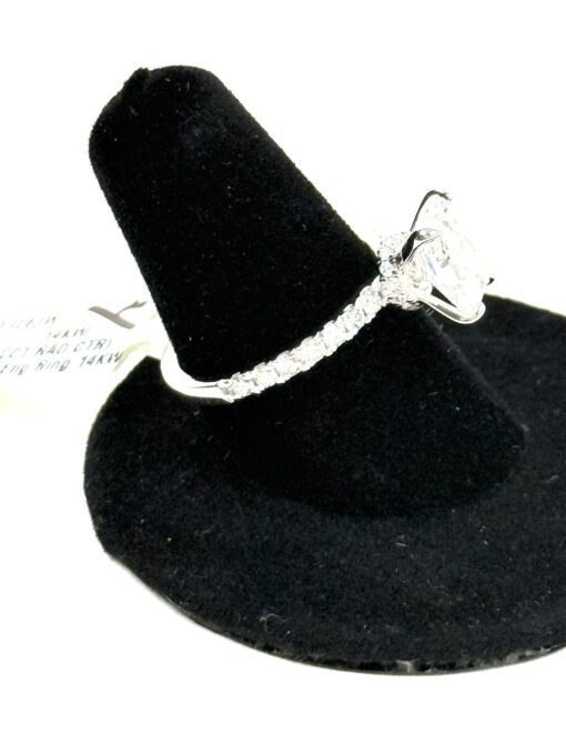 2.5 Carat Lab Diamond Hidden Halo Radiant Engagement Ring 14k White E VVS2 - Image 7