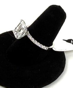 2.99 Carat Lab Grown Emerald Cut Engagement Ring Color G VS2 14K White Gold 2