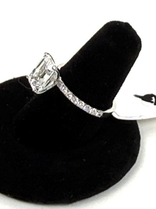 2.99 Carat Lab Grown Emerald Cut Engagement Ring Color G VS2 14K White Gold - Image 2