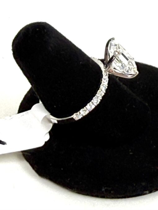 2.99 Carat Lab Grown Emerald Cut Engagement Ring Color G VS2 14K White Gold - Image 4