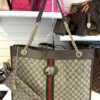 Gucci Supreme Monogram Large Rajah Chain Tote Beige New Acero with Pouch