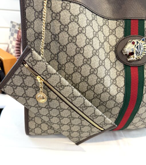 Gucci Supreme Monogram Large Rajah Chain Tote Beige New Acero with Pouch - Image 18