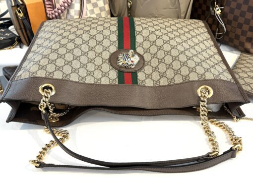 Gucci Supreme Monogram Large Rajah Chain Tote Beige New Acero with Pouch - Image 17