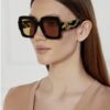 NEW Gucci GG1547S Black Yellow Zebra Square Sunglasses 2