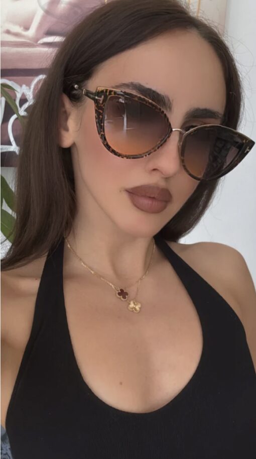 TOM FORD ANJELICA FT0868 CAT EYE SUNGLASSES IN ANIMAL BROWN - Image 4