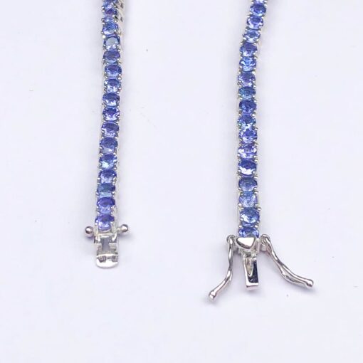 Tanzanite Natural Gemstone Birthstone 3mm .925 Tennis Bracelet 7.5" - Image 5