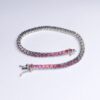 Pink Tourmaline  Natural Gemstone Birthstone 3mm .925 Tennis Bracelet 7.5"