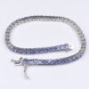 Tanzanite Natural Gemstone Birthstone 3mm .925 Tennis Bracelet 7.5"
