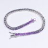 Amethyst Natural Gemstone Birthstone 3mm .925 Tennis Bracelet 7.5"