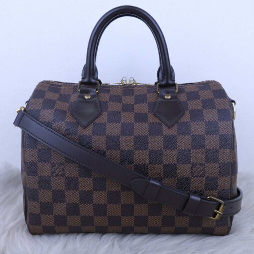 Louis Vuitton Damier Ebene Speedy Bandouliere 25 Red