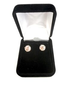 Alternative view of 3.01 TCW Fancy Intense Pink Lab Diamond Screwback Studs in 14k White Gold